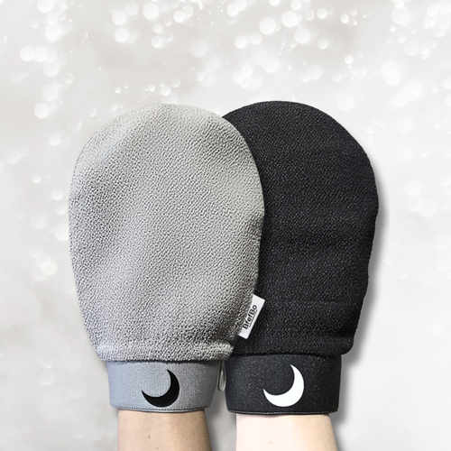 Body Exfoliating Gloves - Black Grey