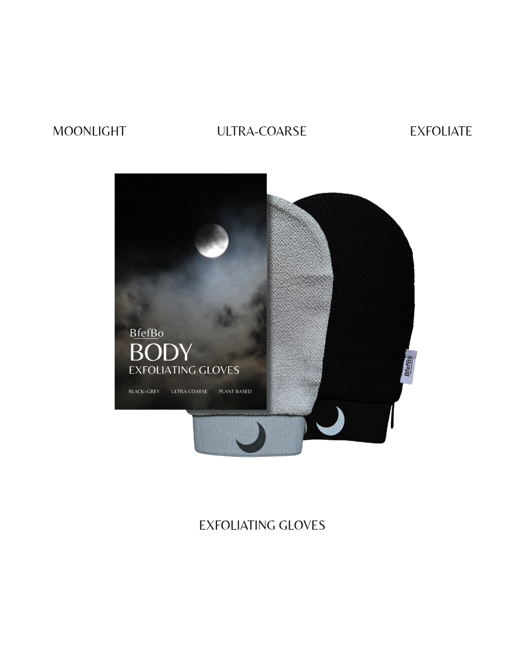 Body Exfoliating Gloves - Black Grey