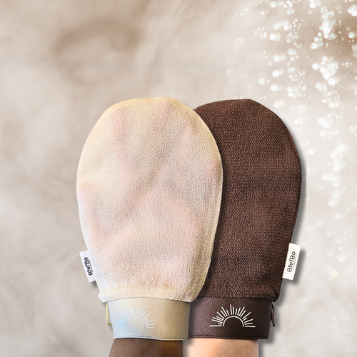 BODY EXFOLIATING GLOVES - BROWN BEIGE